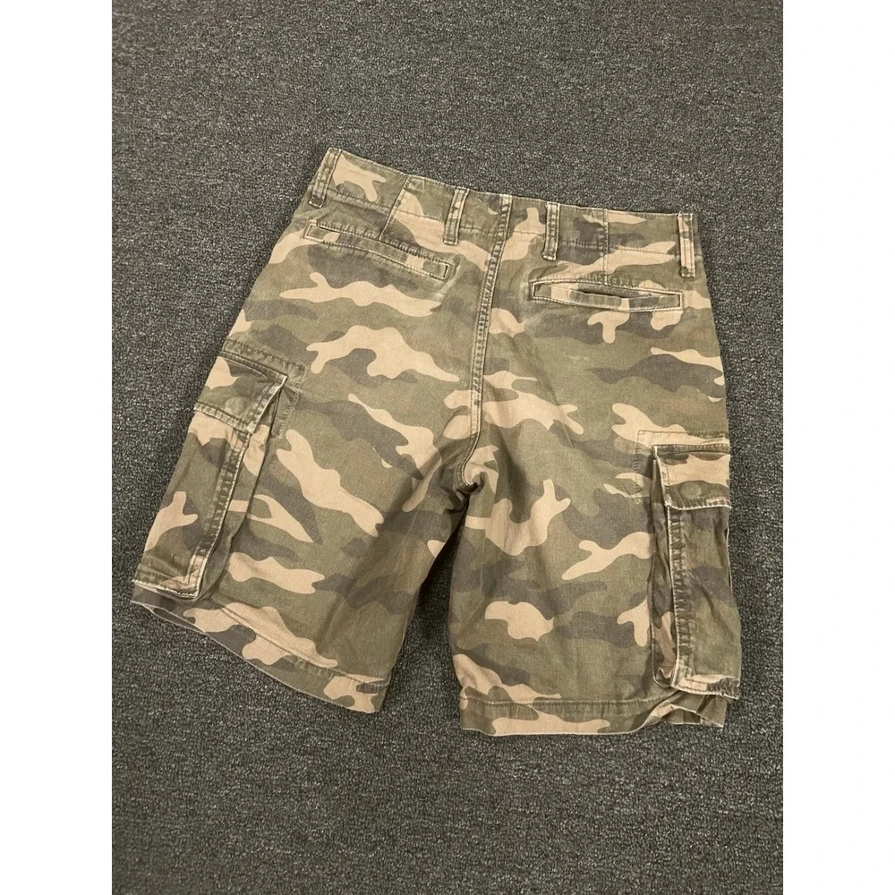 Old Navy Camo Cargo Shorts Mens 30 Camouflage Lived-In Straight Built-In Flex